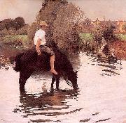 Muenier, Jules-Alexis, Young Peasant Taking his Horse to the Watering Hole